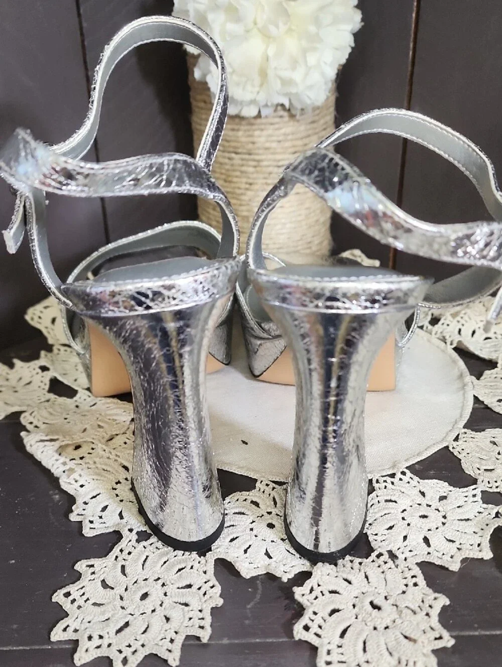 Katy Perry Collections Metallic Silver Platform Sandals